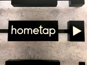 Hometap logo in office