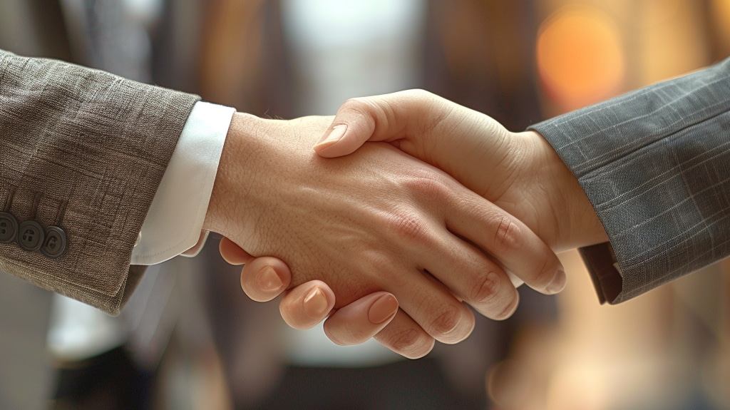 shaking hands representing client relationships