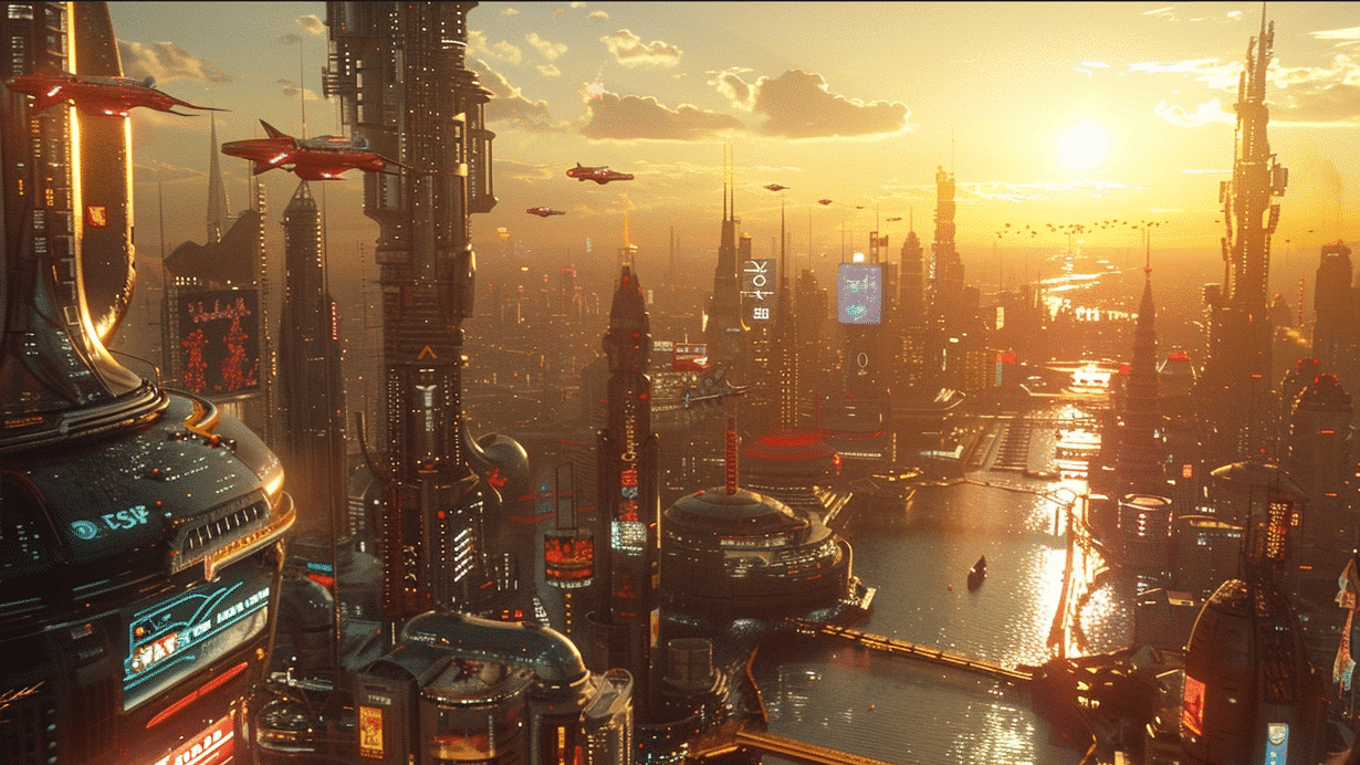 futuristic landscape as an example of visual effects in post-production